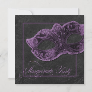 Masquerade Party Invitation - Violet & black