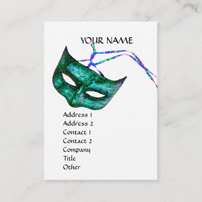 MASQUERADE PARTY linen Business Card (Front)