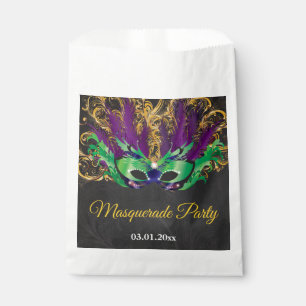 Masquerade Party Magical Night Green Purple Gold Favour Bags