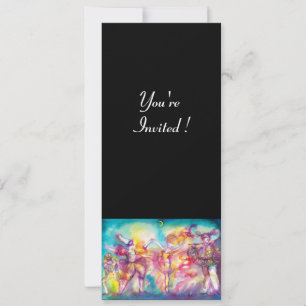 MASQUERADE PARTY,Mardi Gras Masks,Dance,Music Invitation