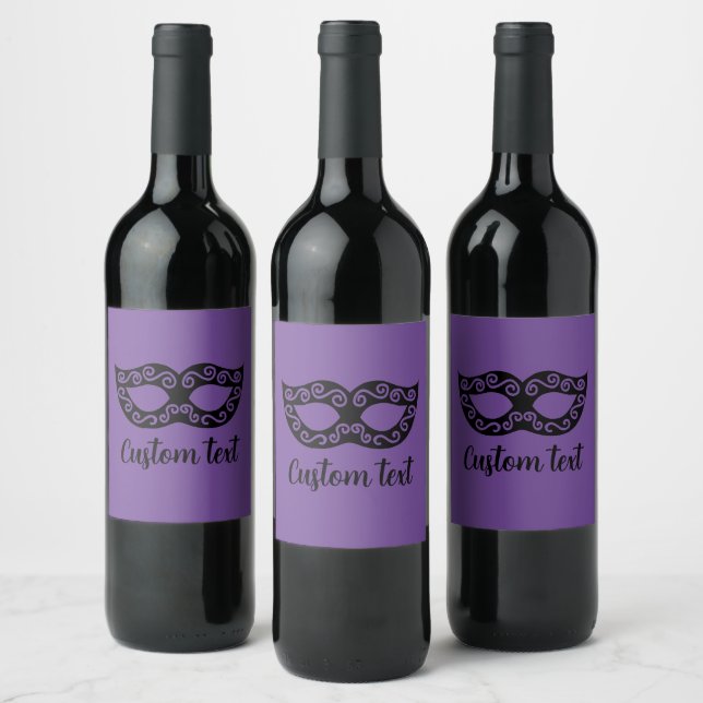 Masquerade party mask custom wine bottle labels (Bottles)