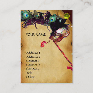 MASQUERADE PARTY parchment damask gem platinum, Business Card