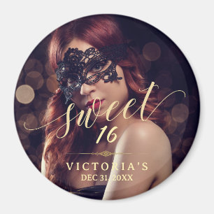 Masquerade Photo Sweet 16 Birthday Magnet