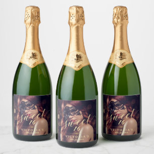 Masquerade Photo Sweet 16 Birthday Sparkling Wine Label