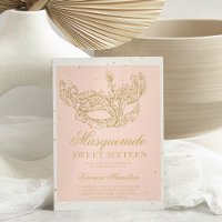 Masquerade pink gold glitter mask budget Sweet 16