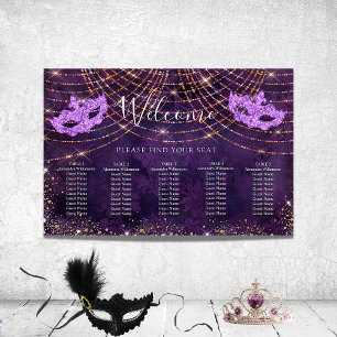 Masquerade purple glitter seating chart