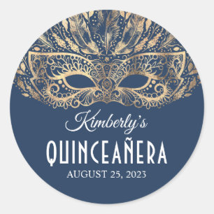 Masquerade Quinceanera Birthday Classic Round Sticker