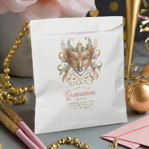 Masquerade Quinceanera Rose Gold ID1031 Favour Bags