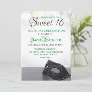 Masquerade Sweet 16 Invitation