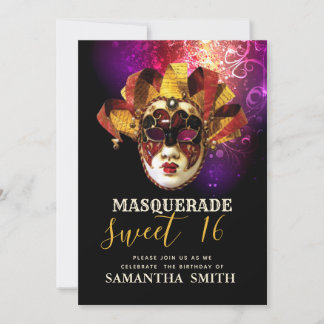 Masquerade Sweet 16 Party Invitation