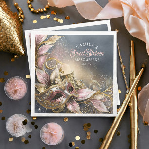 Masquerade Sweet 16 Rose Gold ID1032 Napkin