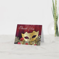 Masquerade Thanks You Card