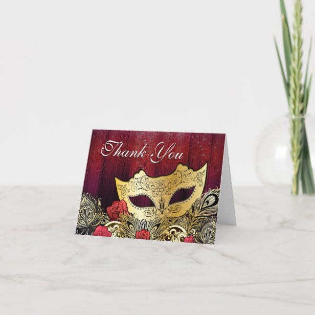Masquerade Thanks You Card (Front)