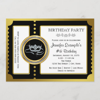 Masquerade Ticket Party Invitation