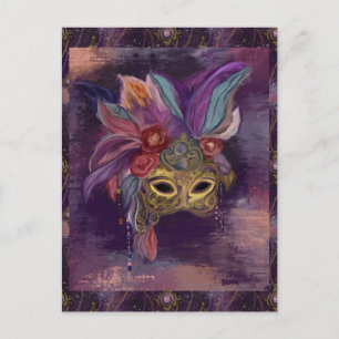 MASQUERADE VENICE  ART      POSTCARD