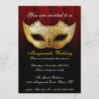 Masquerade Wedding Celebration Fancy Invitation