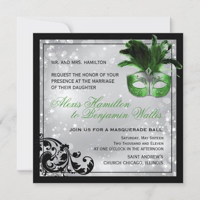 Masquerade Wedding Invitation (Front)