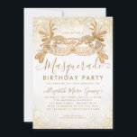 Masquerade White Gold Glitter Dust Birthday Party Invitation<br><div class="desc">Modern Glam Masquerade White Gold Glitter Sparkle Dust Birthday Party Invitation</div>
