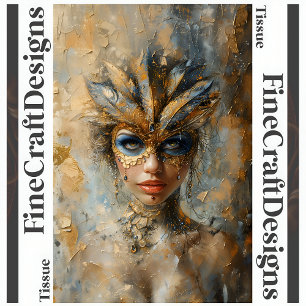 Masquerade Woman Oil Painting Decoupage Left 159 Tissue Paper