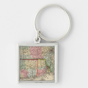 Mass, Conn, RI Map by Mitchell Key Ring