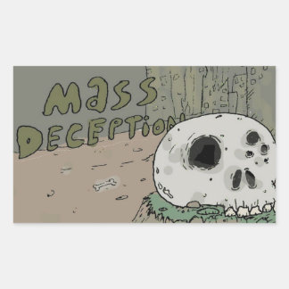 Mass Deception Skull Rectangular Sticker