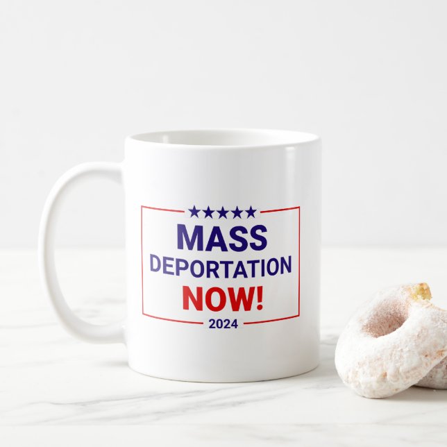 Mass Deportation Now Trump Vance 2024 Coffee Mug (With Donut)