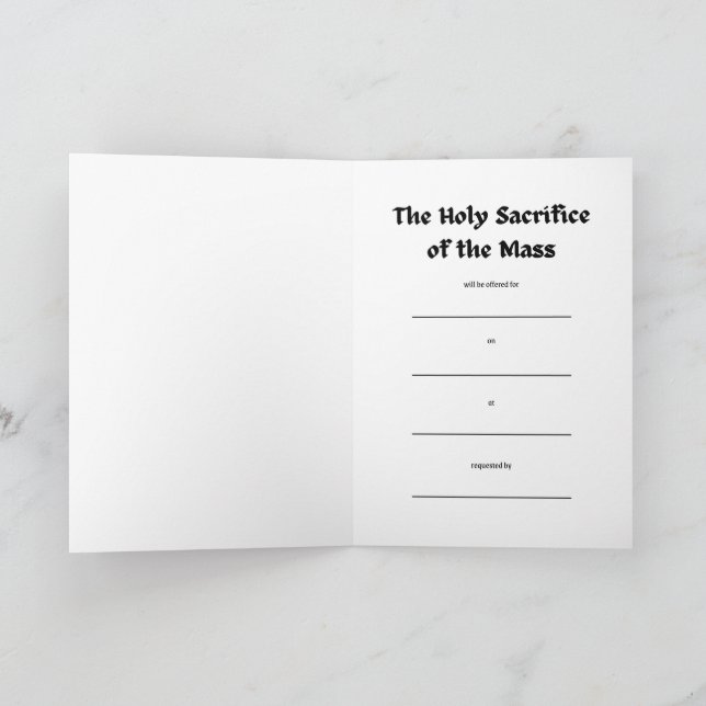 Mass of St Gregory the Great Durer, Intention Card (Inside)