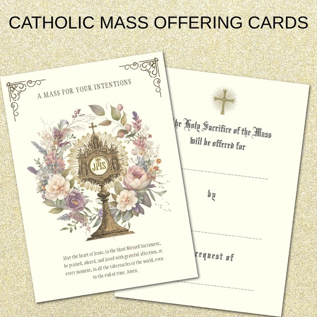 Mass Offering Floral Divine Praises Eucharist Card (Creator Uploaded)
