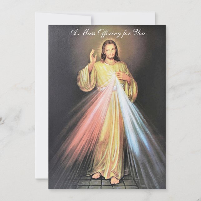 Mass Offering Intentions Divine Mercy Jesus  Card (Front)