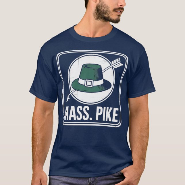 Mass Pike - Retro 1960s Massachusetts T-Shirt (Front)