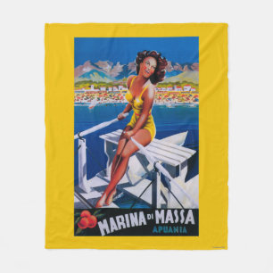 Massa Marina Travel Poster Fleece Blanket