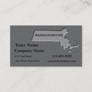 Massachusettes State Business card   stone look
