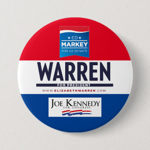 Massachusetts 2020 election ticket 7.5 cm round badge