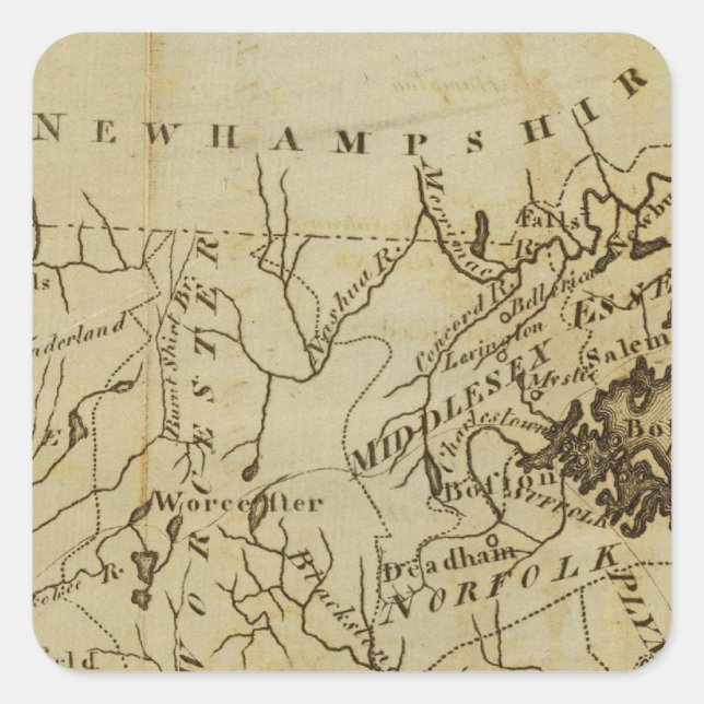 Massachusetts 3 square sticker (Front)