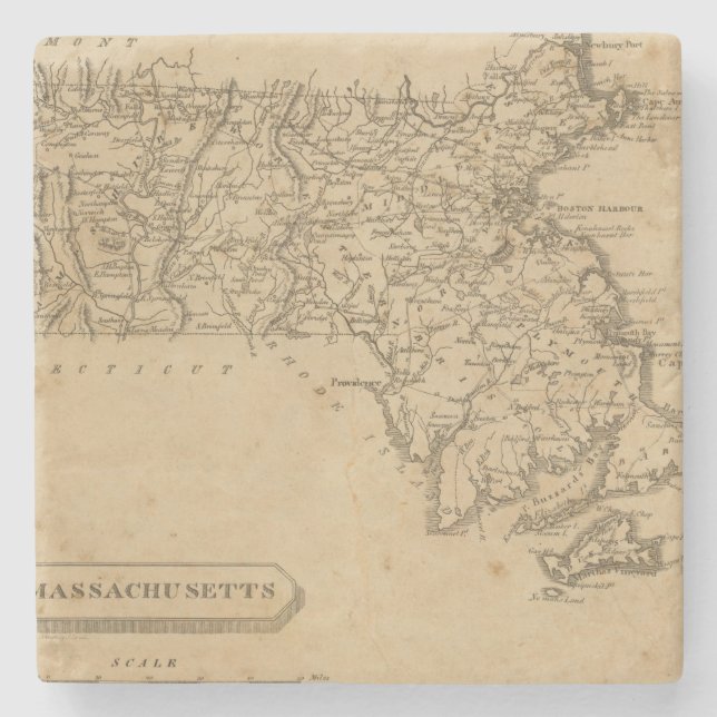 Massachusetts 5 stone coaster (Front)