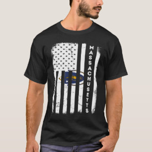 Massachusetts American Flag Home State of Massachu T-Shirt
