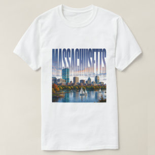 Massachusetts Boston Harbour Historic Coastal Skyl T-Shirt