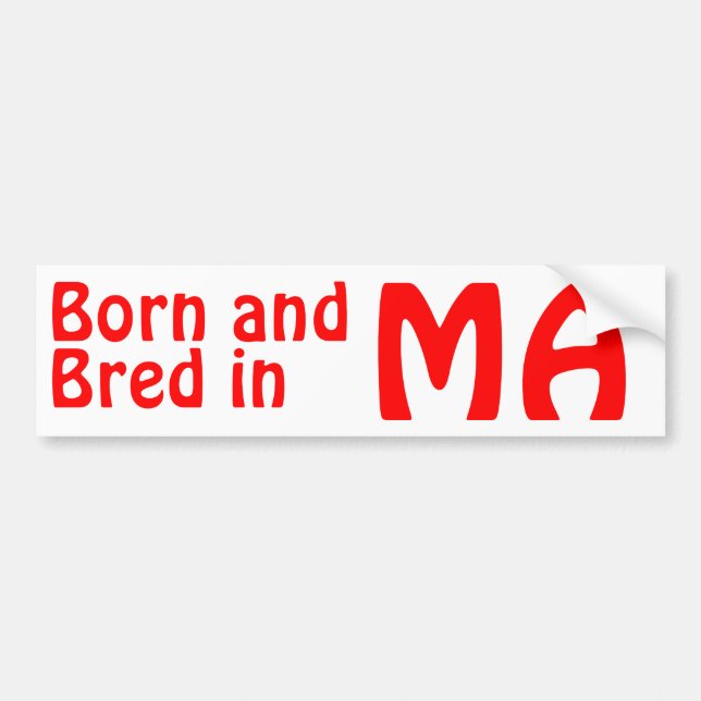 Massachusetts Bred (Bumper Sticker) Sticker (Front)