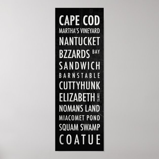 Massachusetts Bus Poster - Cape Cod (Front)