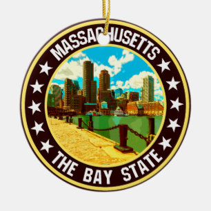 Massachusetts                                      ceramic tree decoration