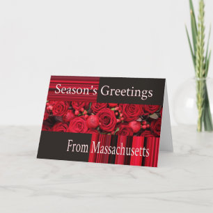 Massachusetts  Christmas Card, state specific Holiday Card