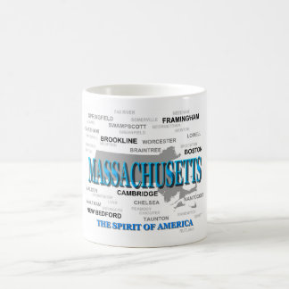 Massachusetts Cities and Towns State Pride Map Coffee Mug