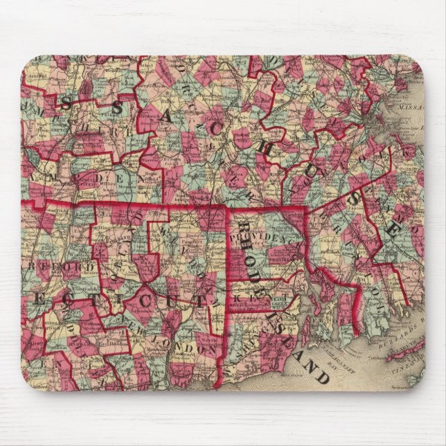 Massachusetts, Connecticut, and Rhode Island Mouse Pad (Front)