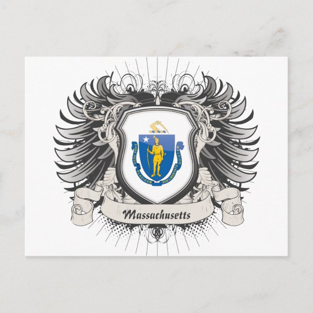 Massachusetts Crest Postcard (Front)