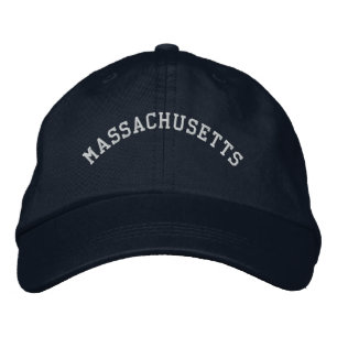 Massachusetts Embroidered Cap Navy Blue