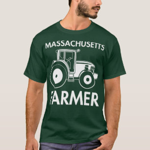 Massachusetts Farmer Vintage  Men Tractor Farm Loc T-Shirt