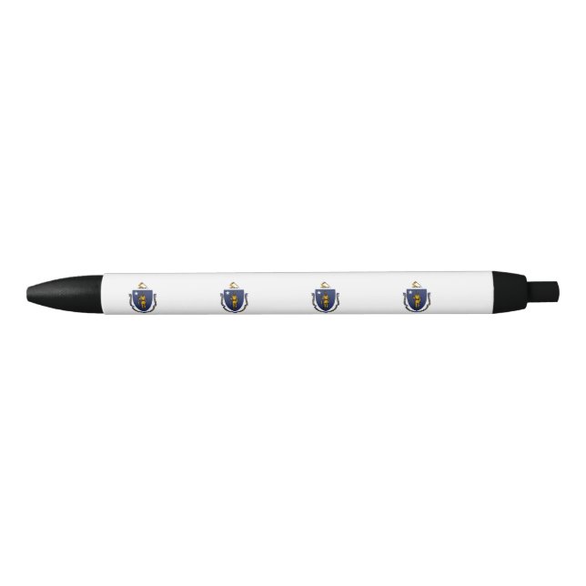 Massachusetts Flag Black Ink Pen (Front)