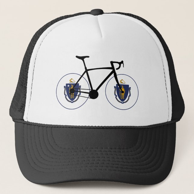Massachusetts Flag Cycling Trucker Hat (Front)