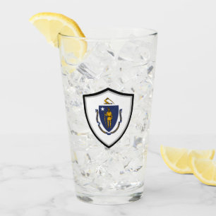 Massachusetts flag glass