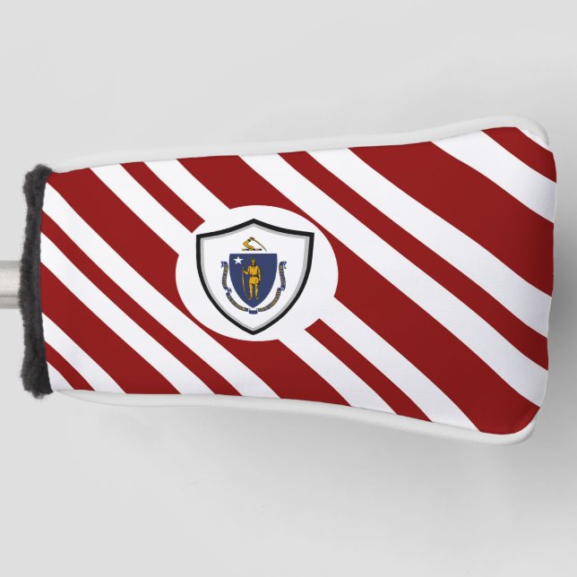 Massachusetts flag golf head cover (Front)